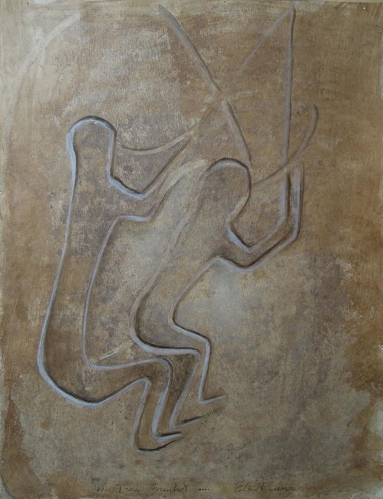 Gravures rupestres – détail néolithique, Taghit Algérie