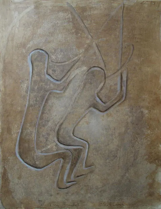 Gravures rupestres – détail néolithique, Taghit Algérie
