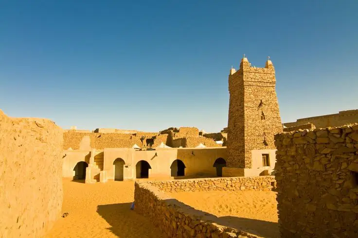 Panorama over the sand sea from the fort of Tinerkouk