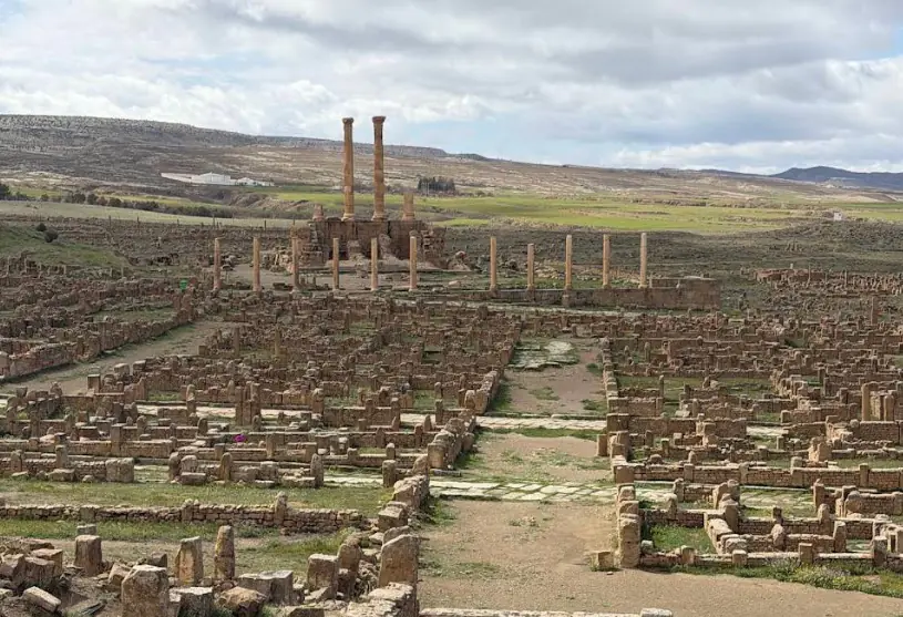 Overall view of the Timgad forum in the Aures mountains