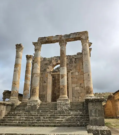 Monumental staircase of the Temple of Septimius Severus at Djemila