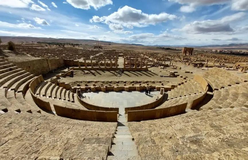 The Roman theatre of Timgad and its 24 tiers of seats