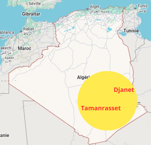 Zone jaune, vigilance renforcée - le Sahara et les zones désertiques